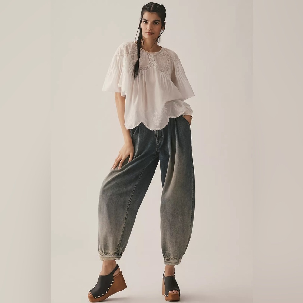 NWT! Anthropologie Pilcro Pleated High-Rise Balloon-Leg Jeans - Multiple Sizes 📢